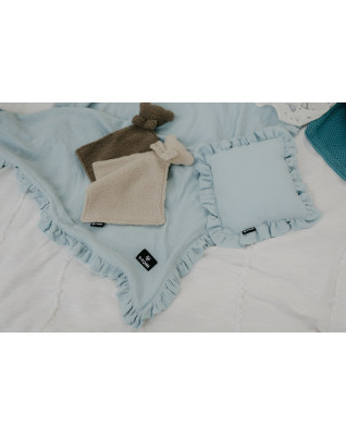 T-TOMI BIO Mušelínový polštářek s volánkem Blue