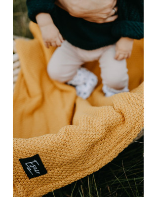 T-TOMI Pletená deka WARM Mustard