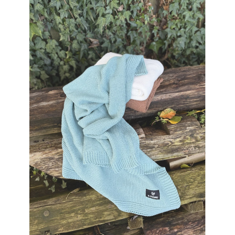 T-TOMI Pletená deka Dark grey waves