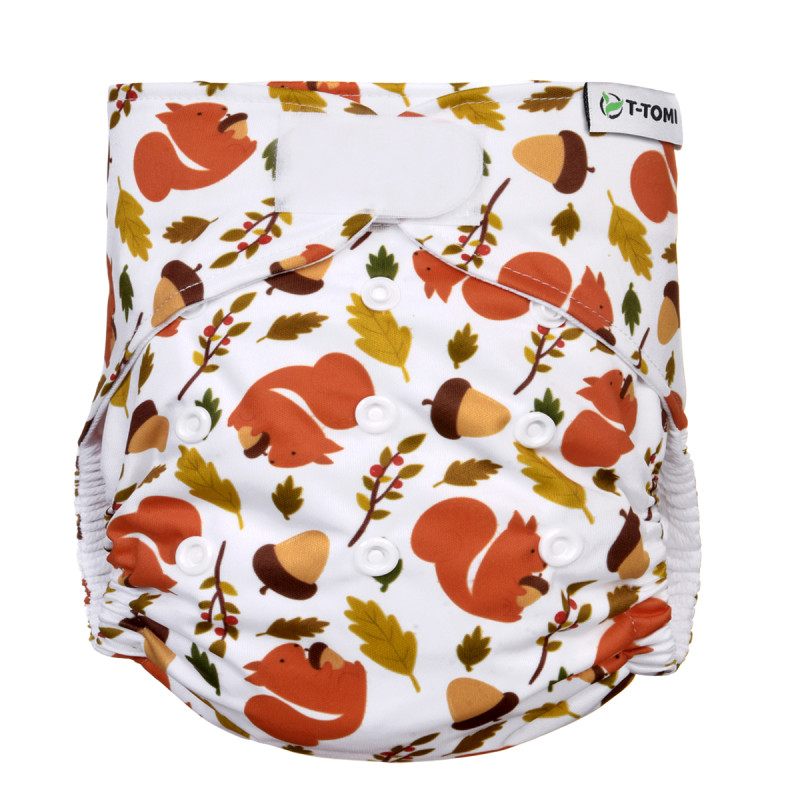 T-TOMI Kalhotková plena AIO - přebalovací set suchý zip Squirells