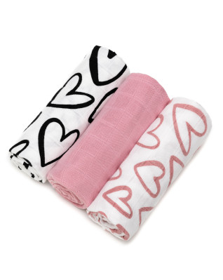 T-TOMI BIO Bambusové pleny Black hearts