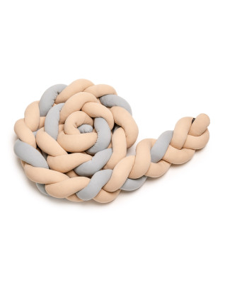 T-TOMI Pletený mantinel 360 cm Beige + Grey