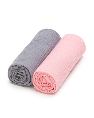 T-TOMI BIO Mušelínové pleny Grey + Pink
