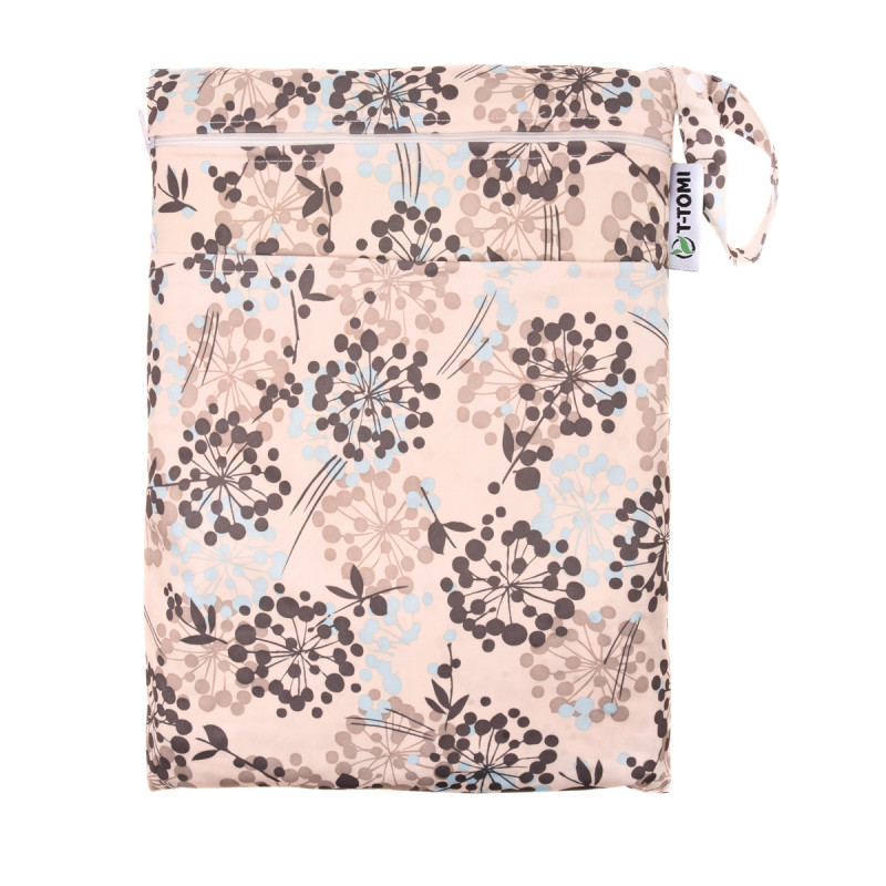 T-TOMI Nepromokavý sáček Grey flowers