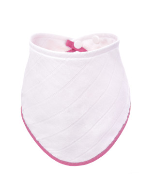 T-TOMI BIO Bambusový slintáček White with pink edging 