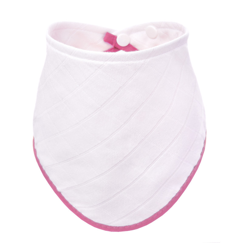 T-TOMI BIO Bambusový slintáček White with pink edging 