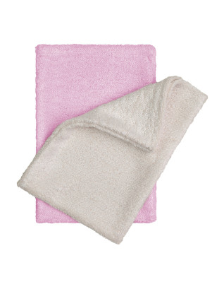 T-TOMI Koupací žínky - rukavice Natur + Pink